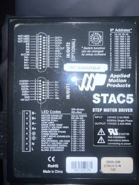 Applied Motion Stac5-ip-n120 Products Stac5 Step Motor Driver 120vac