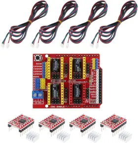 A4988 Digiyes Dpa 507 Cnc Shield V3.0 Extension Board 4pcs Stepper Motor Driver With Hea