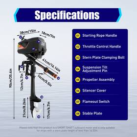 Hangkai Engines01826 3.6hp 2stroke Electric Outboard Motor Engine Fish Boat Water Cooling Cdi