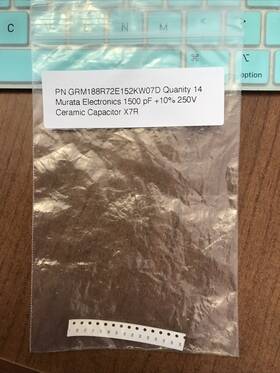 Murata Grm188r72e152kw07d Lot Of 14 Ceramic Capacitor