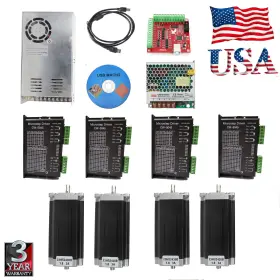 23hs2430b Rattmmotor Us 4 Axis Cnc Nema 23 Stepper Motor 425oz.in 3a Cw5045 Driver Usb Mach3 Card