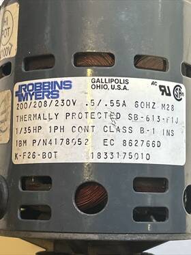 Robbins & Myers #k-f26-bot And - Motor Model Used
